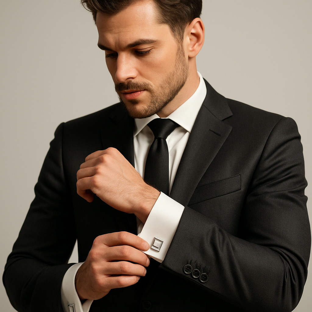 modern man with cufflinks