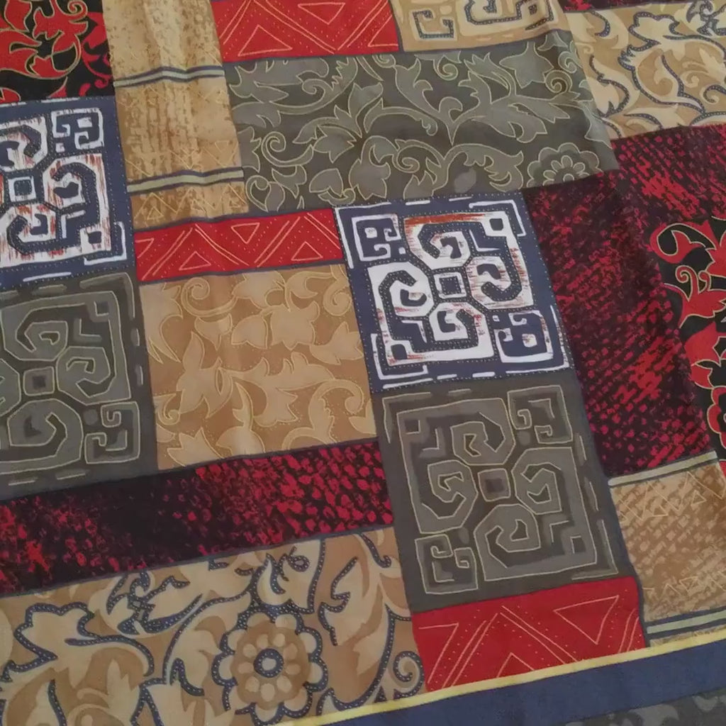 BILL BLASS Silk Scarf - Gorgeous Large Quilt Pattern Care de Soie - Vintage Fashion Accessory for Women