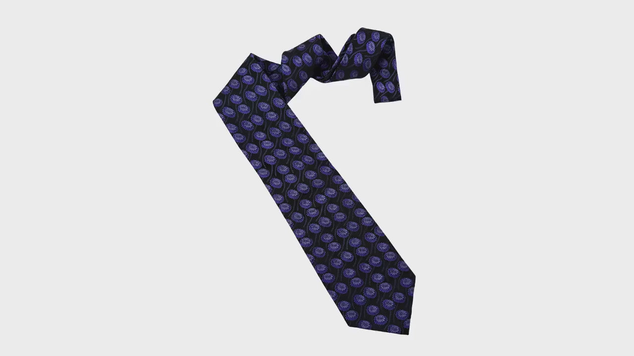PAUL SMITH Archival Mulberry Silk Cobalt Damask & Stripe 9.5cm blue silk tie Paul Smith tie