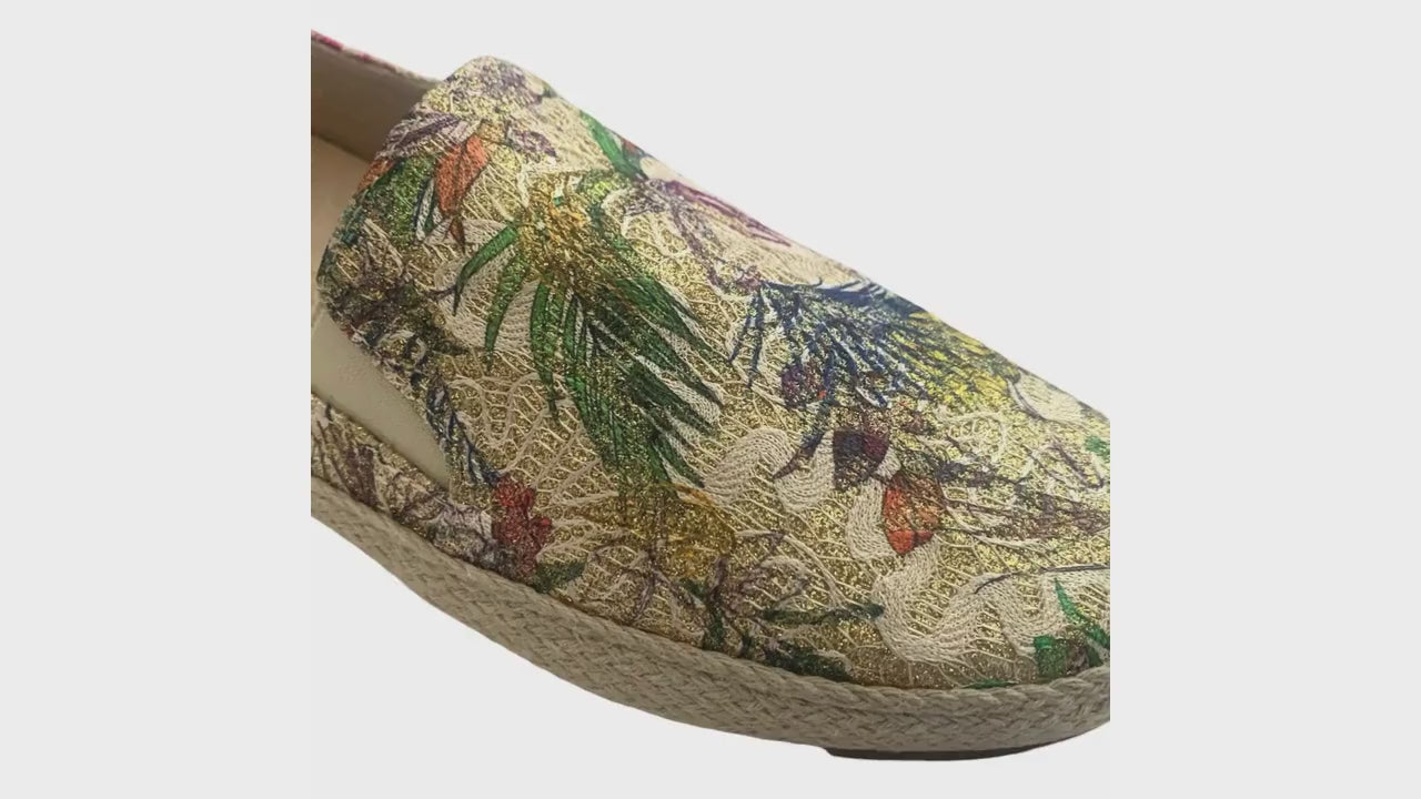 Di Chenzo Multitone Gold Thread Sneakers – Handmade in Italy, Canvas, Size 40, Never Used