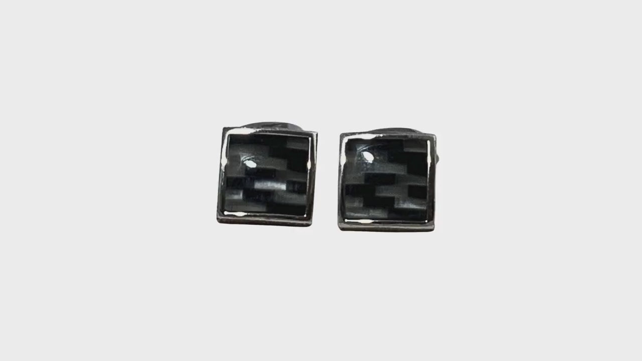 Tateossian London Cufflinks – Palladium-Plated Giza Square Designer Cufflinks, Silvertone, Luxury Gift for Him, Rare Statement Piece