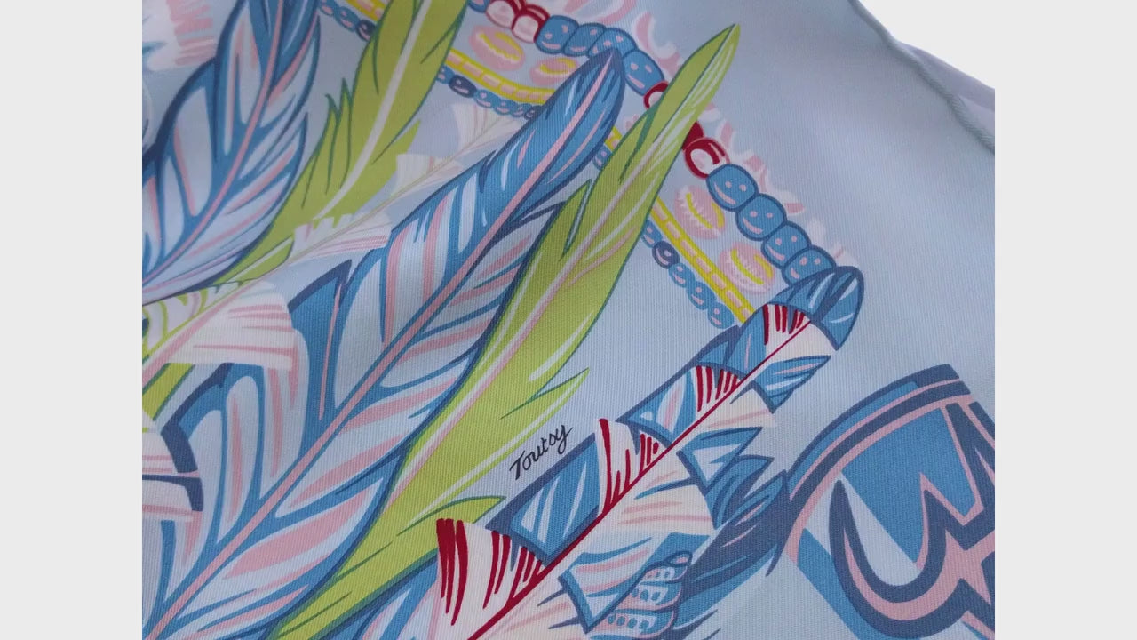 HERMES Danse Pacifique Scarf Silk Hermes scarf DANSE Pacifique Laurence Bourthoumieux.large Hermes Silk Scarf Made in France Hermes square