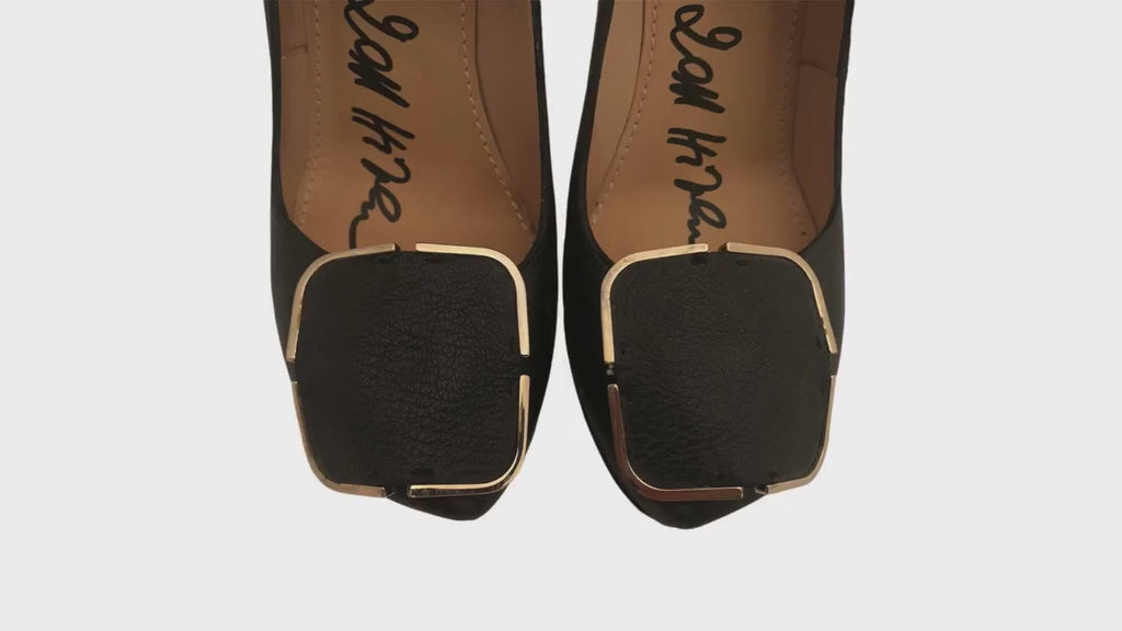 Lanvin Black Leather Stiletto Heels – Snap Closure Ankle Strap, Made in Italy, Size 39