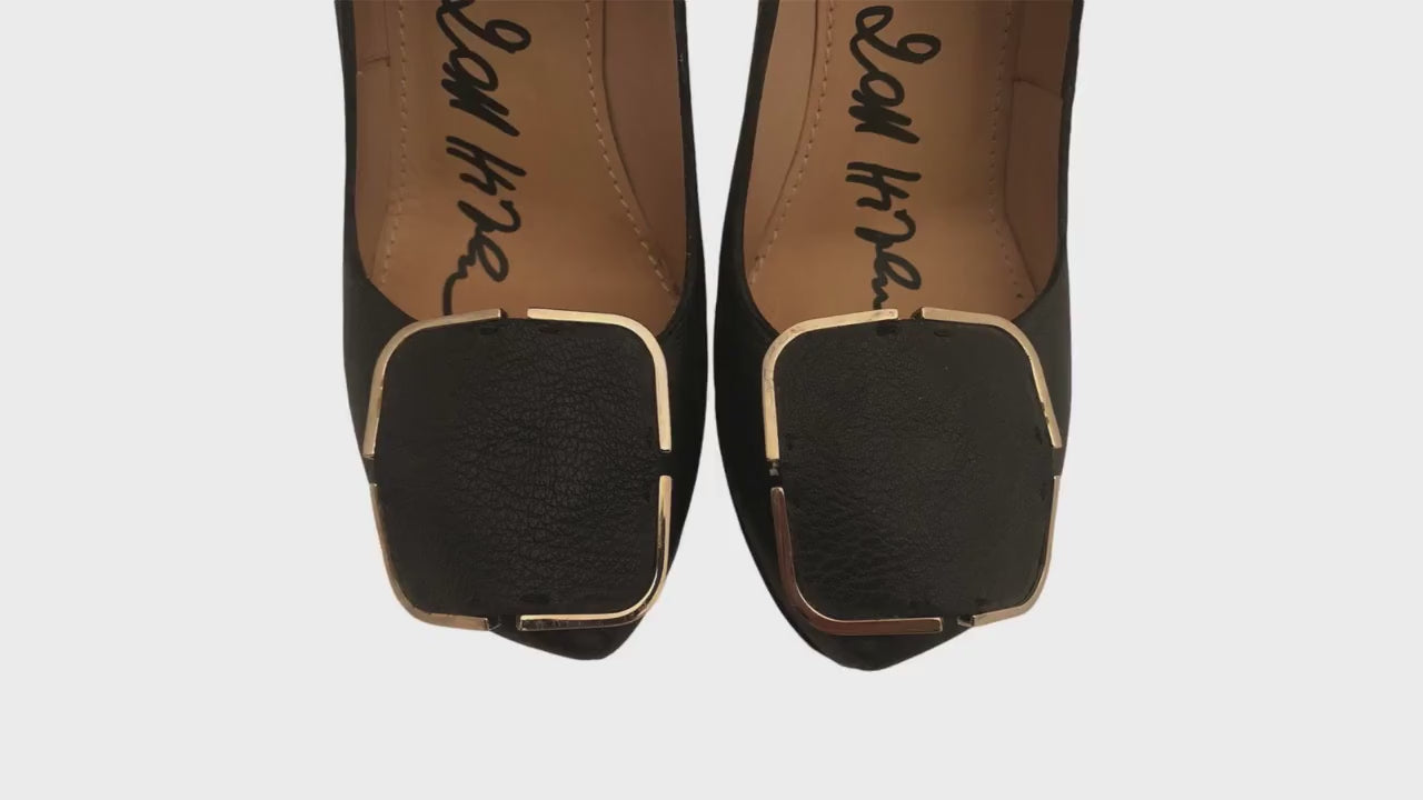 Lanvin Black Leather Stiletto Heels – Snap Closure Ankle Strap, Made in Italy, Size 39