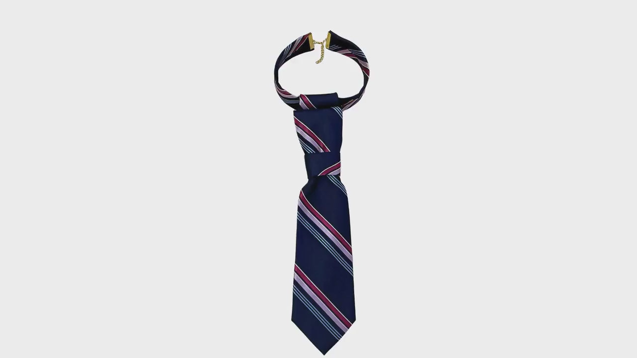 MICHAEL KORS Reworked Tie for Women - Navy Blue & Berry  Butterfly Tie - Bespoke Designer Accessory - Preppy Chic Gift