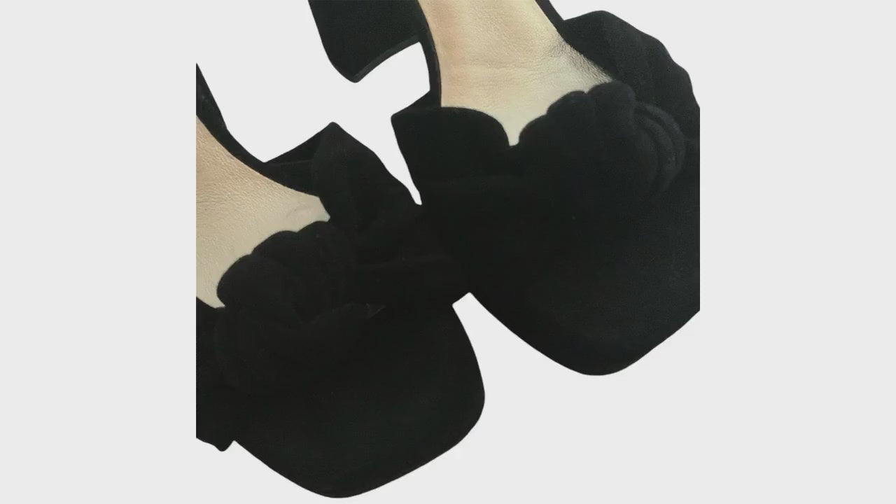 Kate Spade sandals black platform sandal with block heel Confetti Platform Sandals
