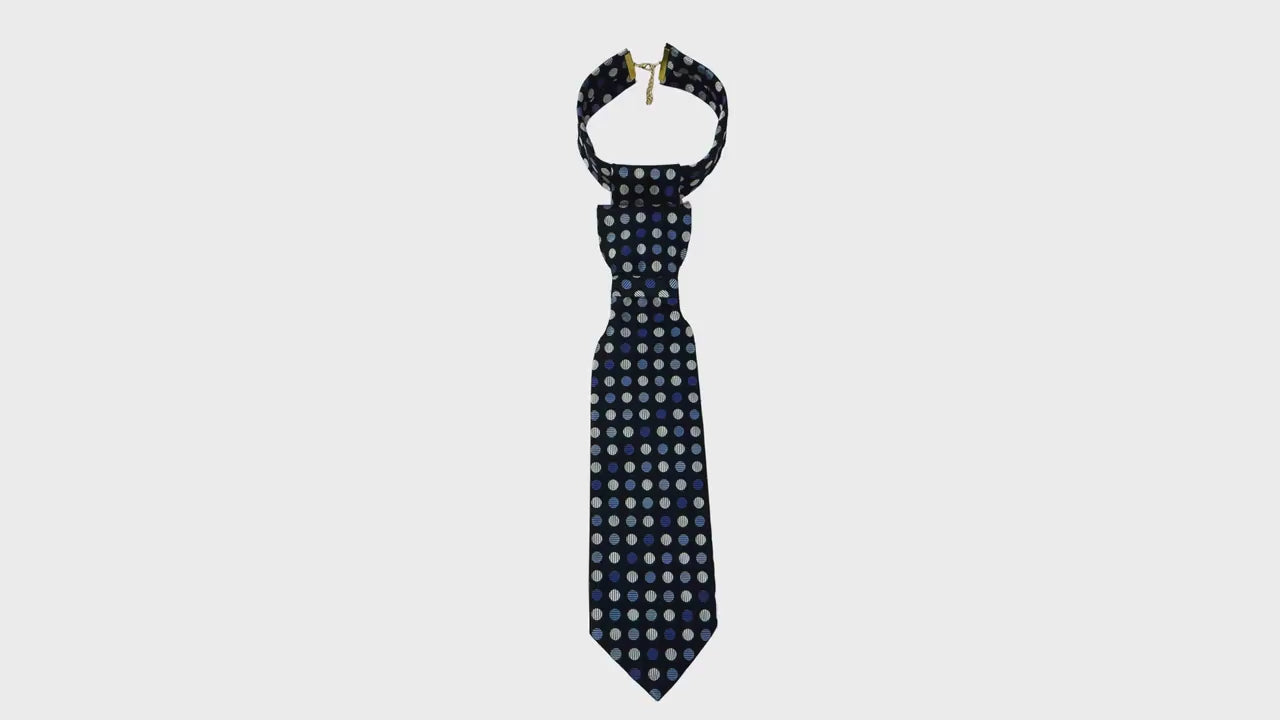 Vintage Hilditch & Key Reworked Tie for Women - Navy Blue and White Polka Dot Butterfly Tie - Bespoke British Luxury Accessory - Mod Style
