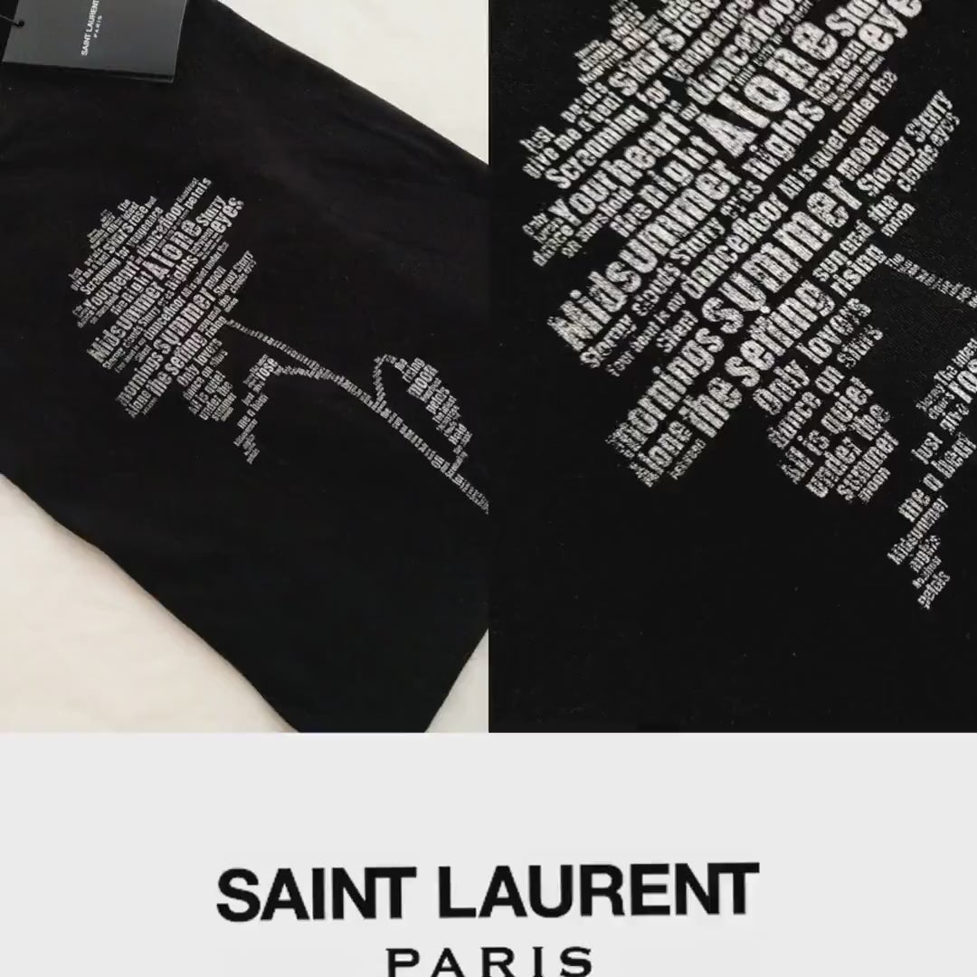 Saint Laurent Black Cotton T-Shirt – Authentic YSL Crewneck, Made in Italy, New with Tags (XS/S)