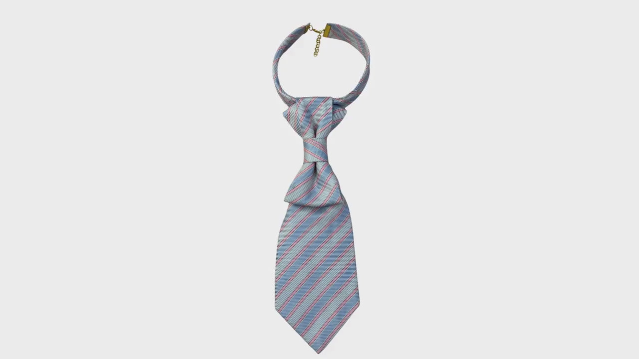 Vintage ALTEA MILANO Refashioned Tie - Pastel Statement Necktie for Women - Luxury Light Blue Handstyled Tie - Italian Silk Tie