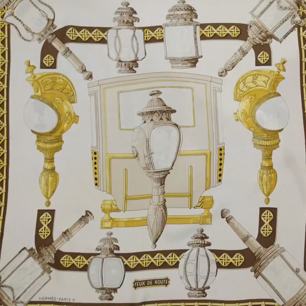Hermes scarf Feux de Route hermes scarf silk square scarf collectible Hermes Rare Made in France vintage hermes Caty Latham scarf for her