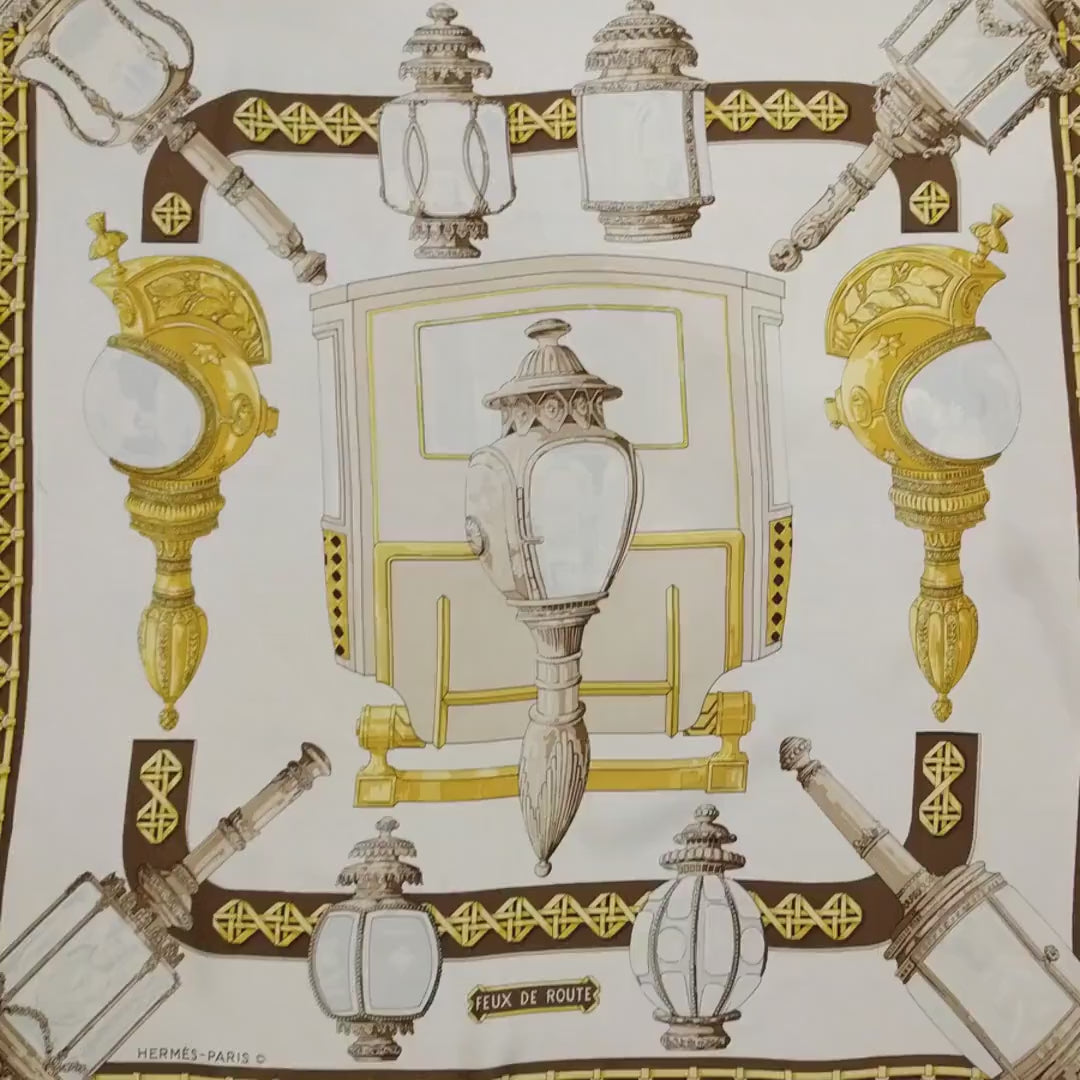 Hermes scarf Feux de Route hermes scarf silk square scarf collectible Hermes Rare Made in France vintage hermes Caty Latham scarf for her