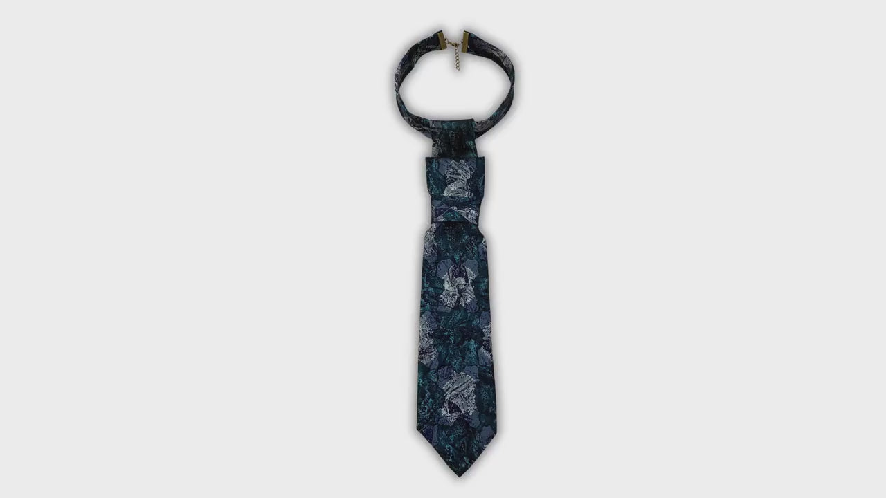 Lanvin Silk Tie for Women - Vintage Lanvin Reworked Tie for Women - Necktie for Women - Sustainable Designer Fashion