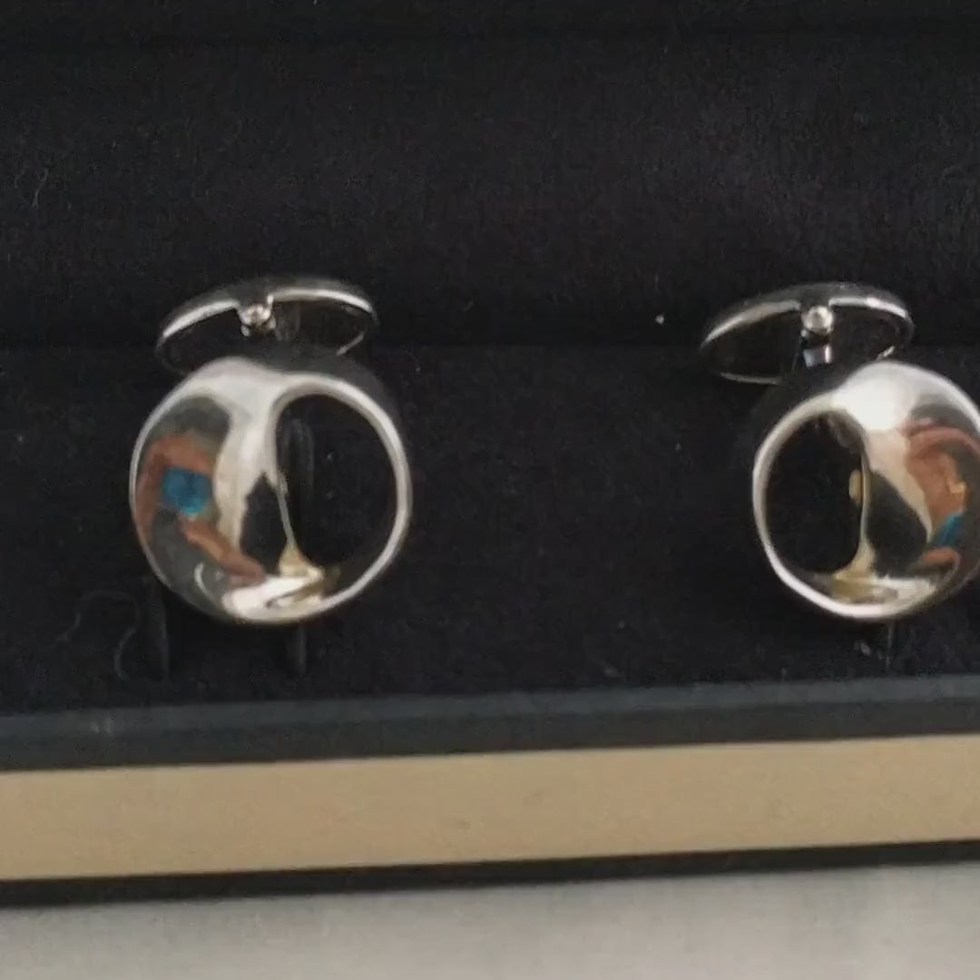Links of London Sterling Silver Eternity Ribbon Cufflinks – T-Bar Design, Original Box, Classic Men’s Accessory