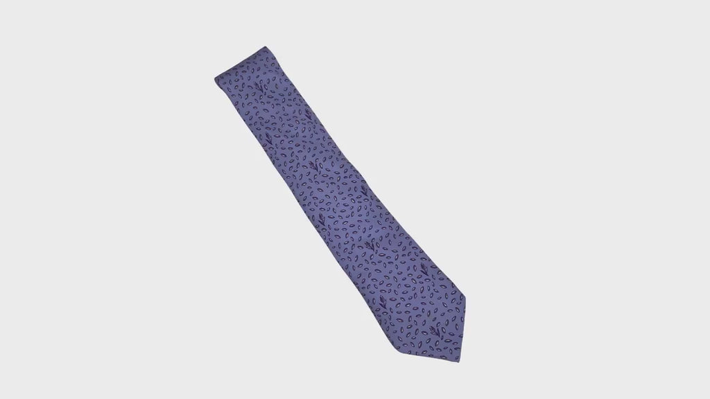 HERMES Paris tie Archival Silk tie Lavender Wheat & Seed Hermes tie with Wheat and Seed motif silk tie
